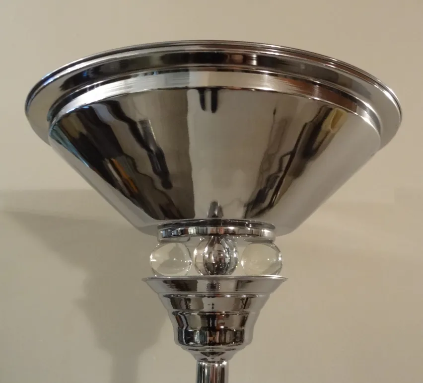 Set of two antique floor lamps, art deco design, shiny and elegant.