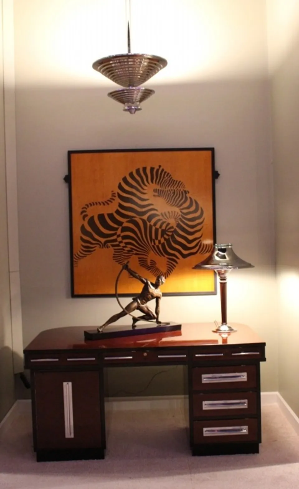 antique hanging lamp art deco in an elegant setting