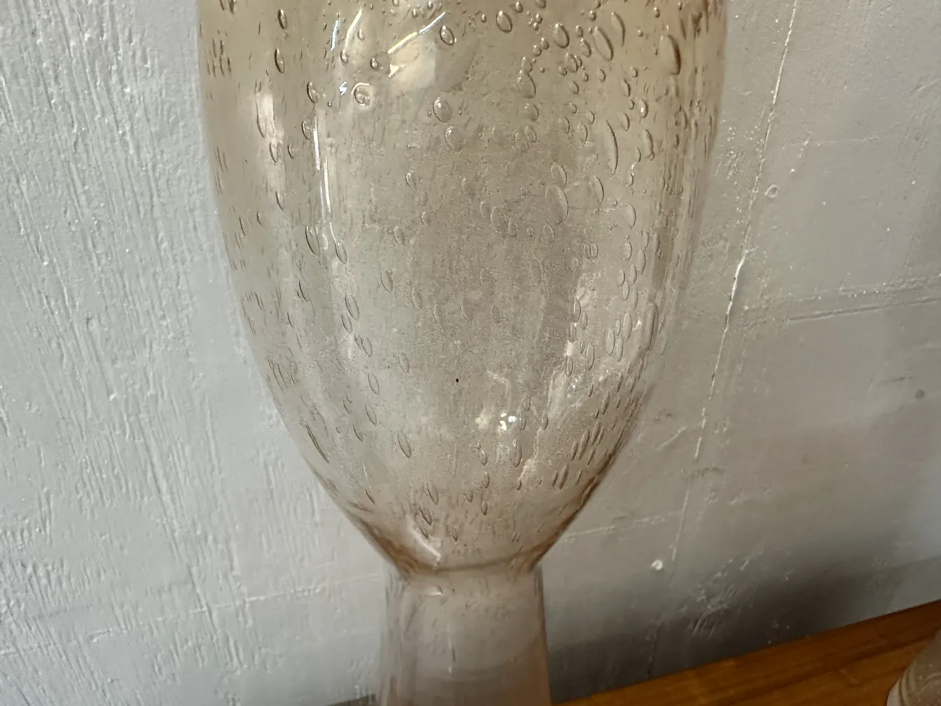 two antique Murano vases featuring unique bubble patterns