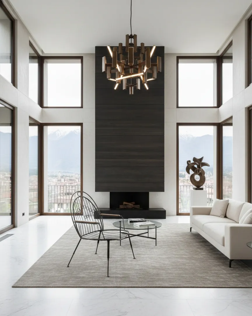 1950年的古董花园扶手椅位于现代环境中。