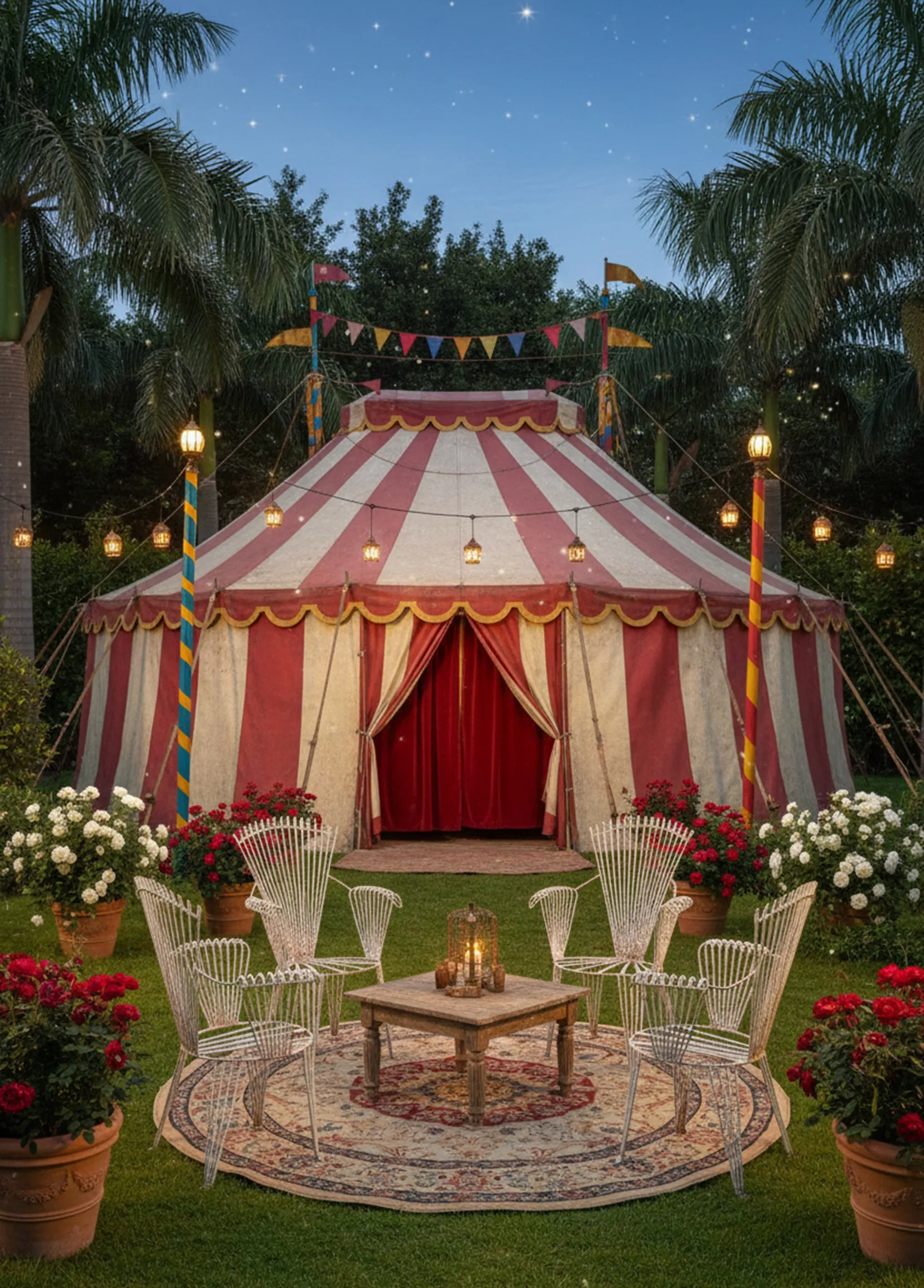 चार बगीचे की आरामकुर्सी प्राचीन फूलों के माहौल में