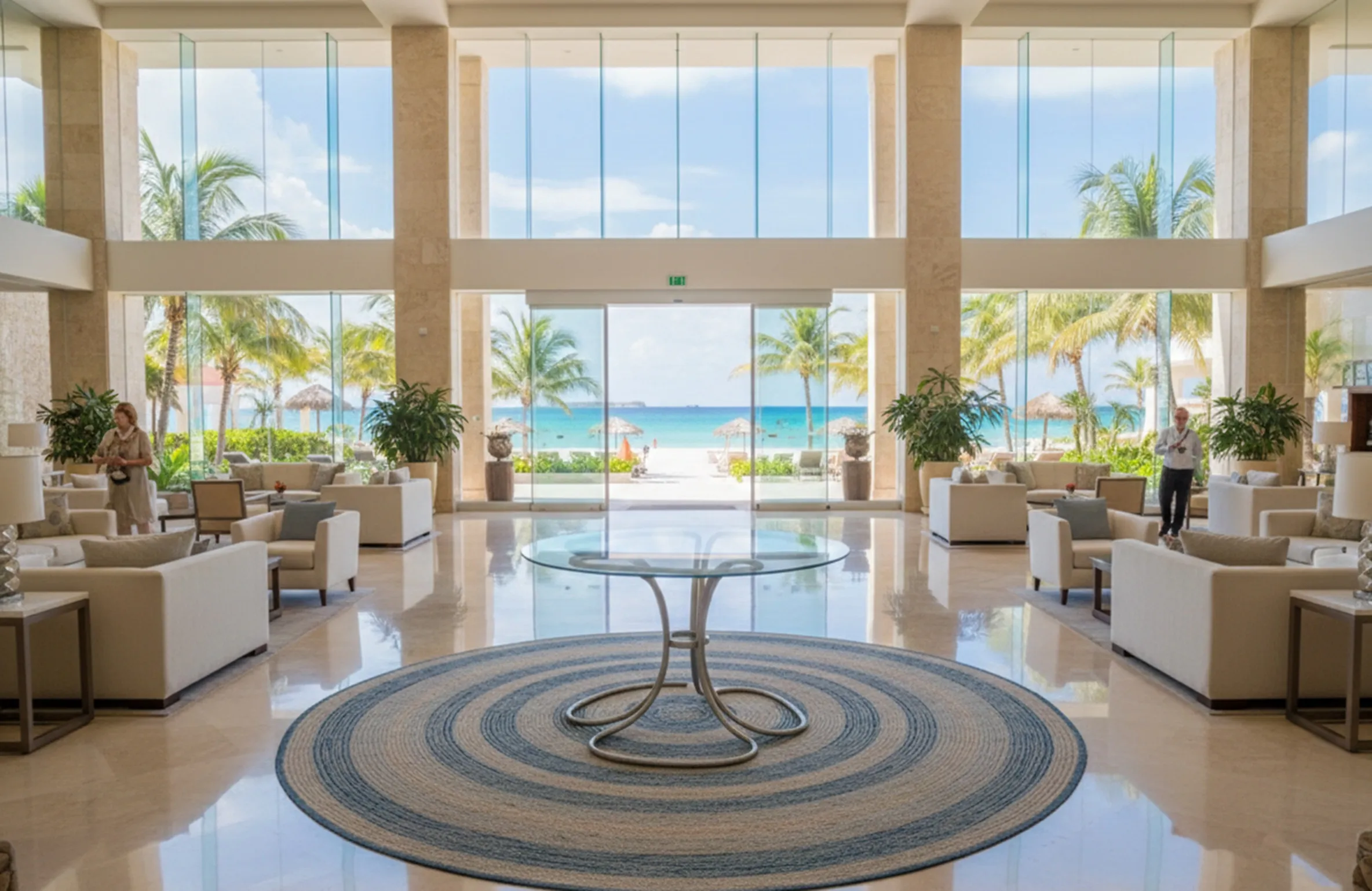 Table à manger ancienne pour six personnes dans un cadre élégant avec vue sur la mer
