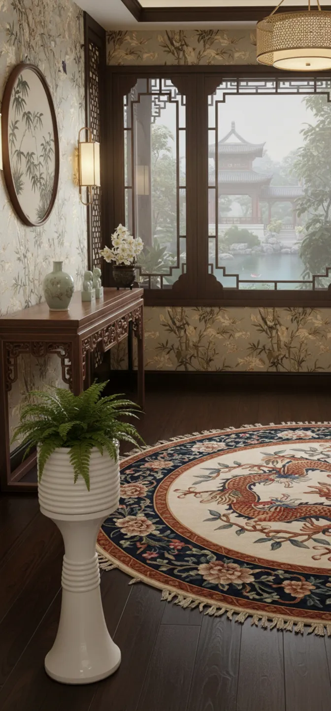 pot de fleurs ancien avec plante verte dans un décor élégant