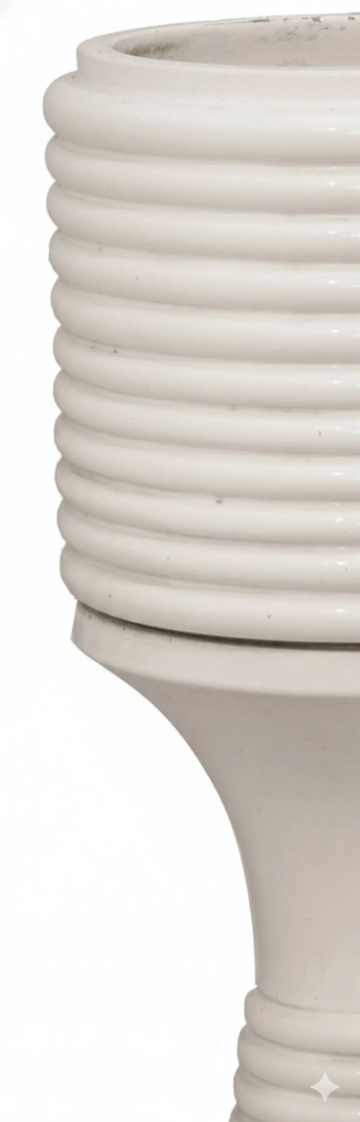 vaso de plantes ancien avec design art deco lisse blanc