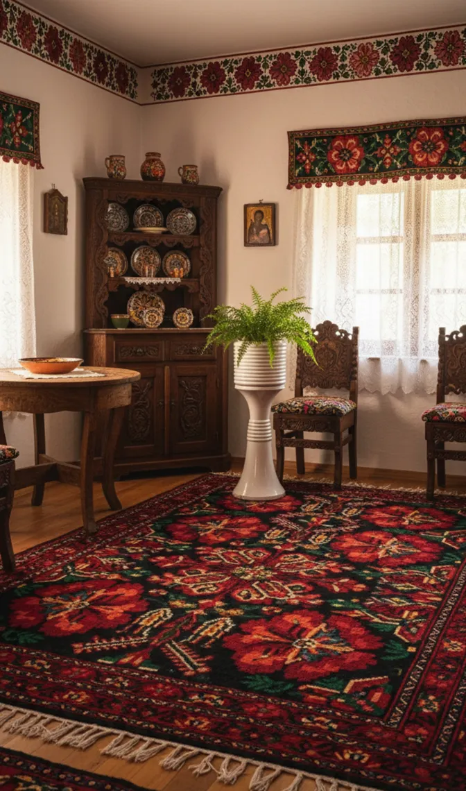 macetero antiguo decorativo con plantas verdes en un hogar