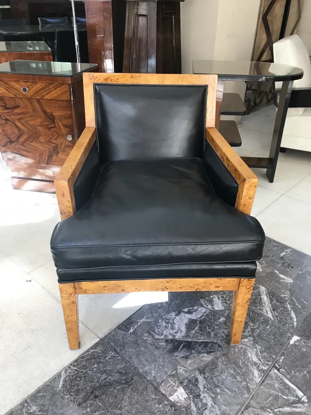 2 antique armchairs by Jean Michel Frank in an elegant setting.
