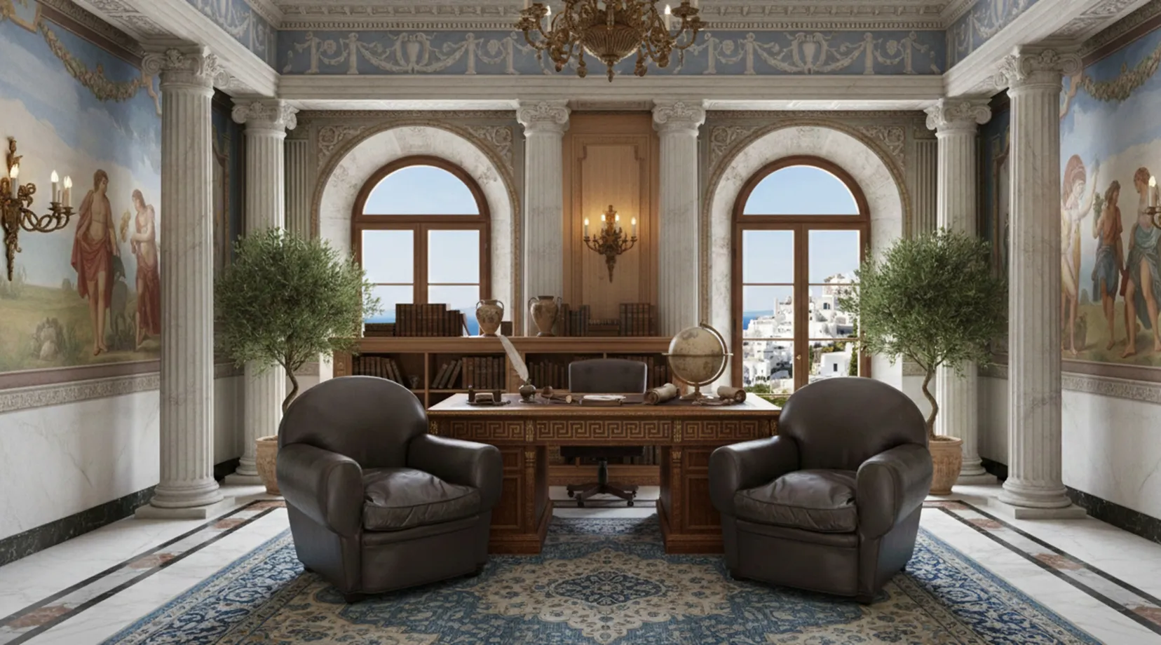 Coppia di poltrone antiche da restaurare in un ambiente elegante.