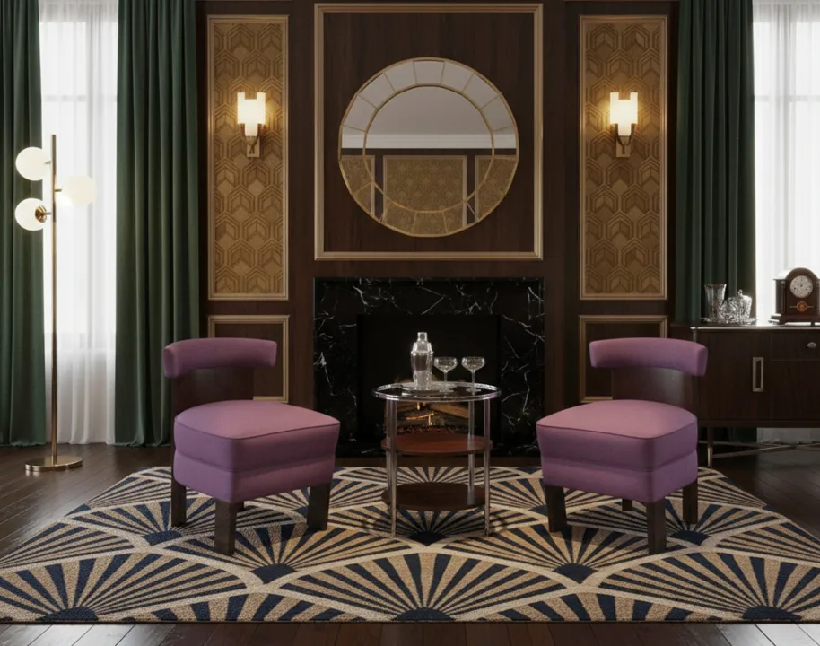 due poltrone antiche in un ambiente elegante con decorazione classica.