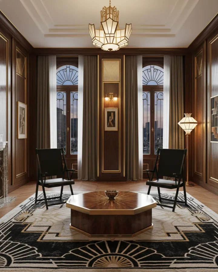 Zwei antike Sessel zum Restaurieren in einem eleganten Wohnzimmer mit Kunst und natürlichem Licht.