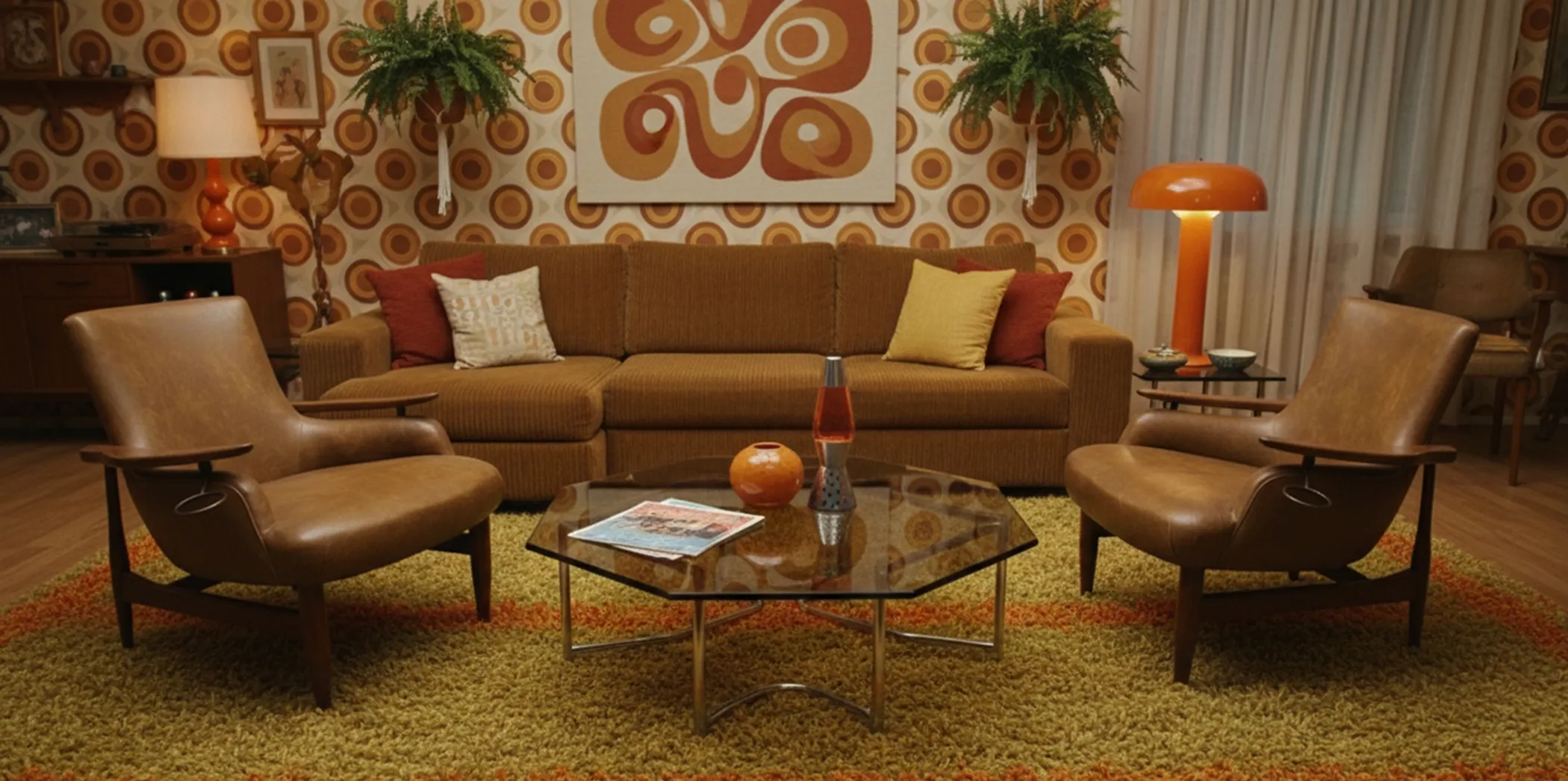 Dos sillones antiguos finn juhl en un ambiente acogedor con decoración retro.