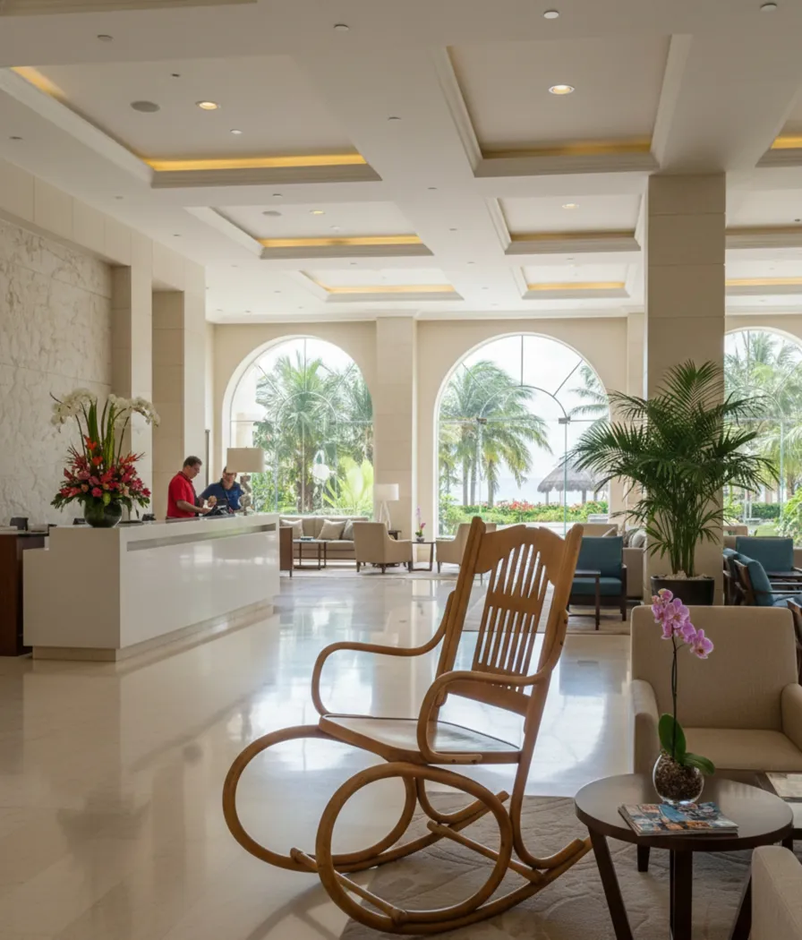 cadeira de rede antiga com design elegante em ambiente luxuoso