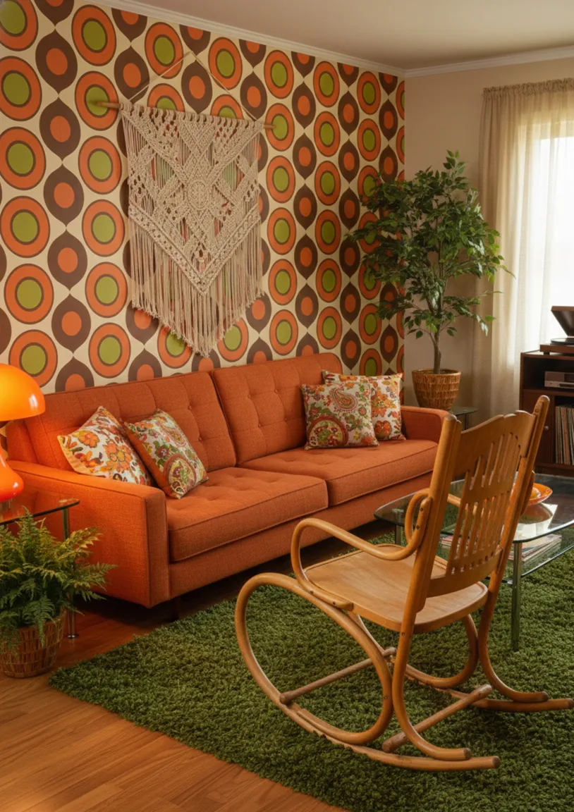 古いハンモックチェア、独特のディテールとレトロな装飾