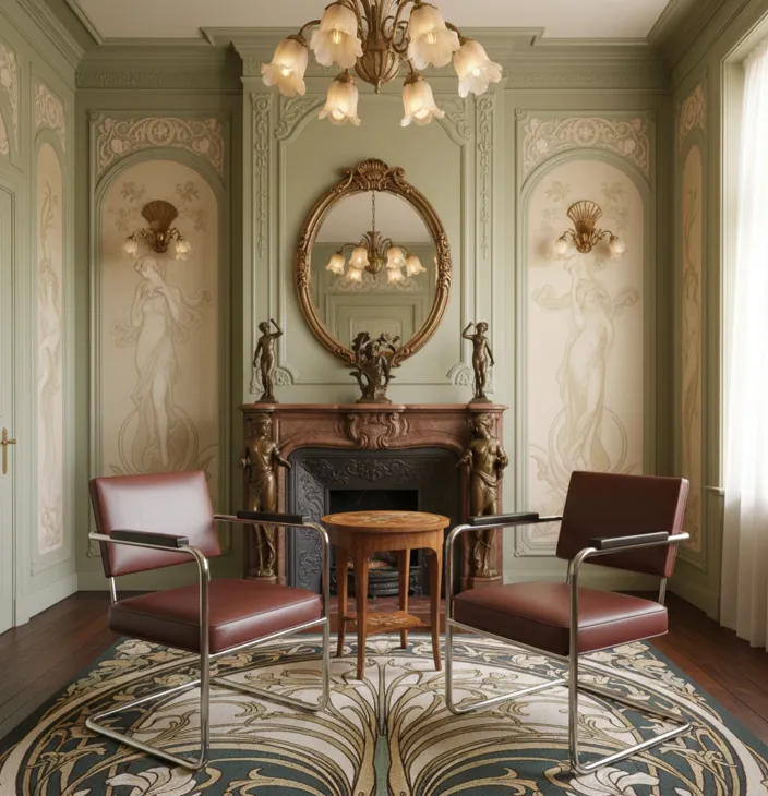 due poltrone antiche in un salone decorato elegantemente