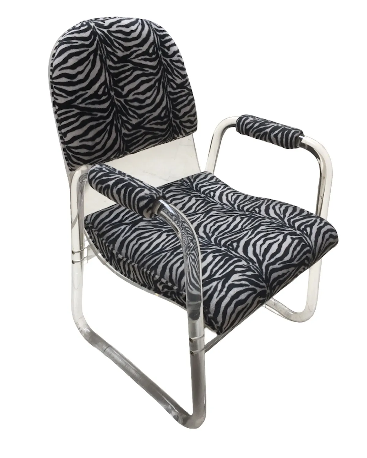 two antique armchairs featuring a zebra pattern, stylish and comfortable, in a cozy setting.