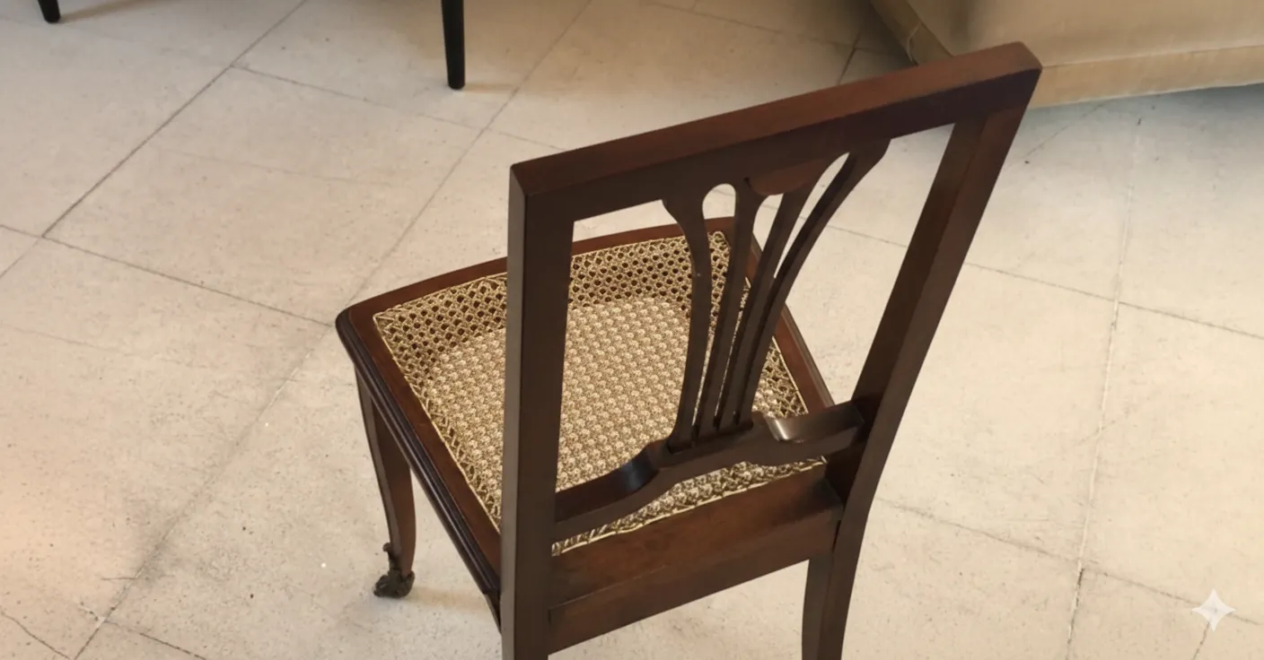 Deux chaises anciennes avec des dossiers décoratifs dans un cadre élégant