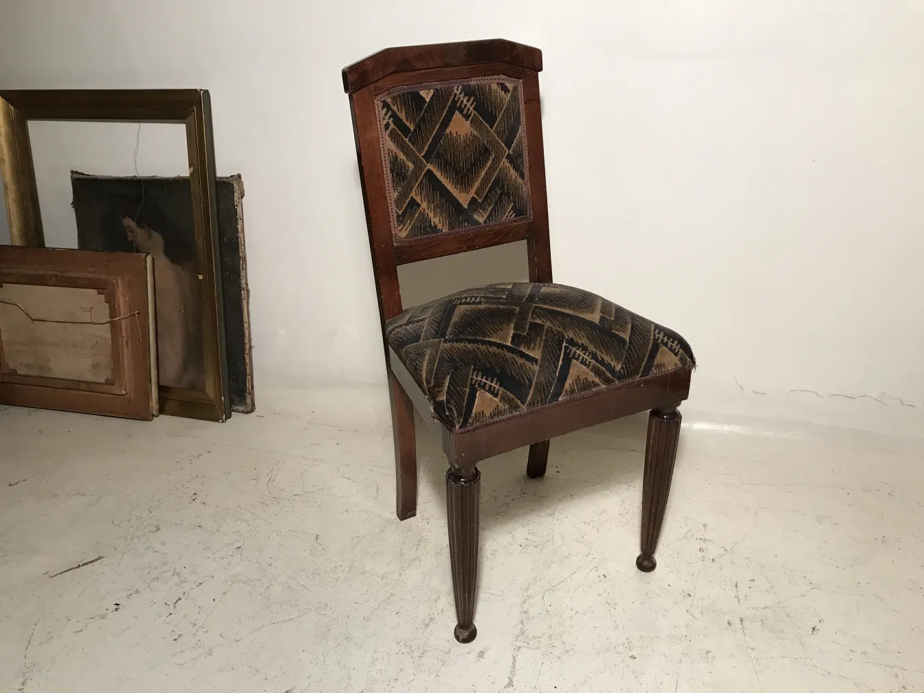 antique art deco chairs to restore in a bright setting