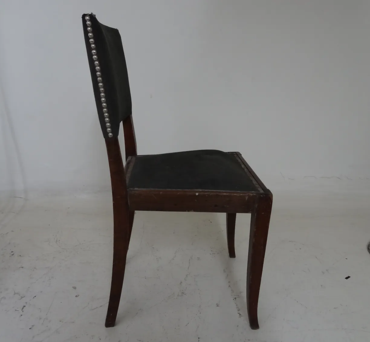 antique chair with back details, white background