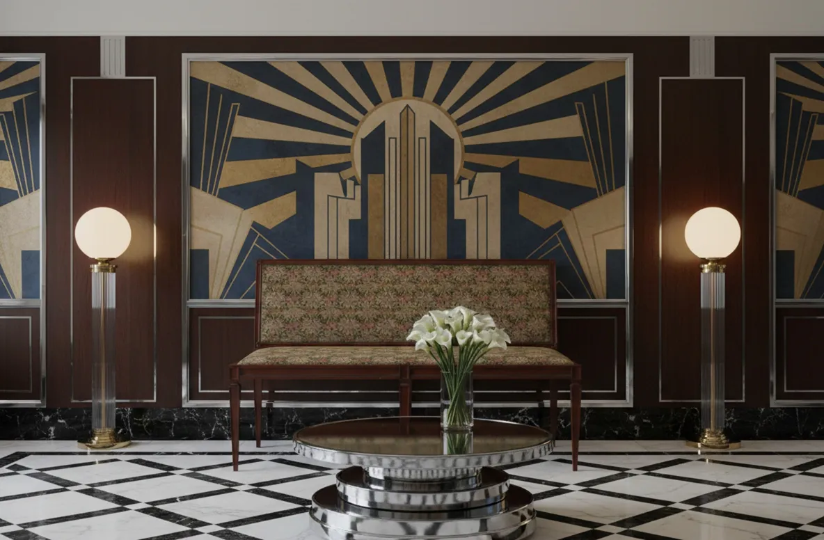 decorative antique sidewalk in artistic setting