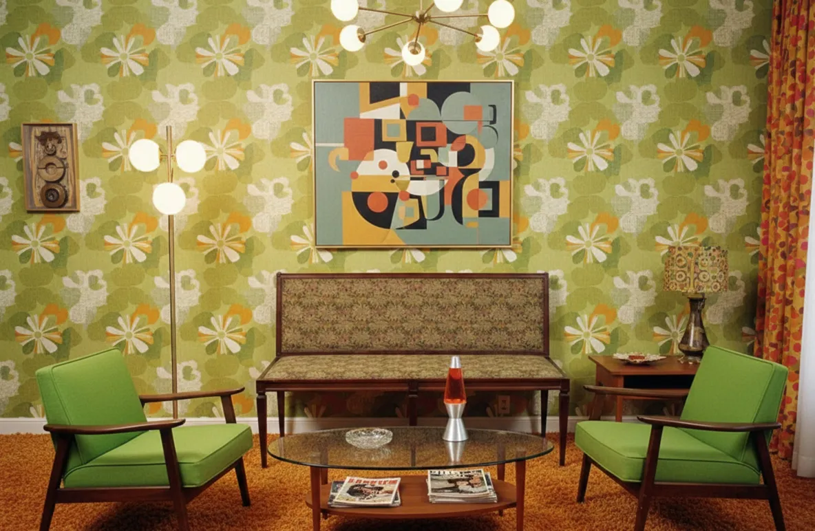 Banqueta antiga decorativa em um ambiente vintage