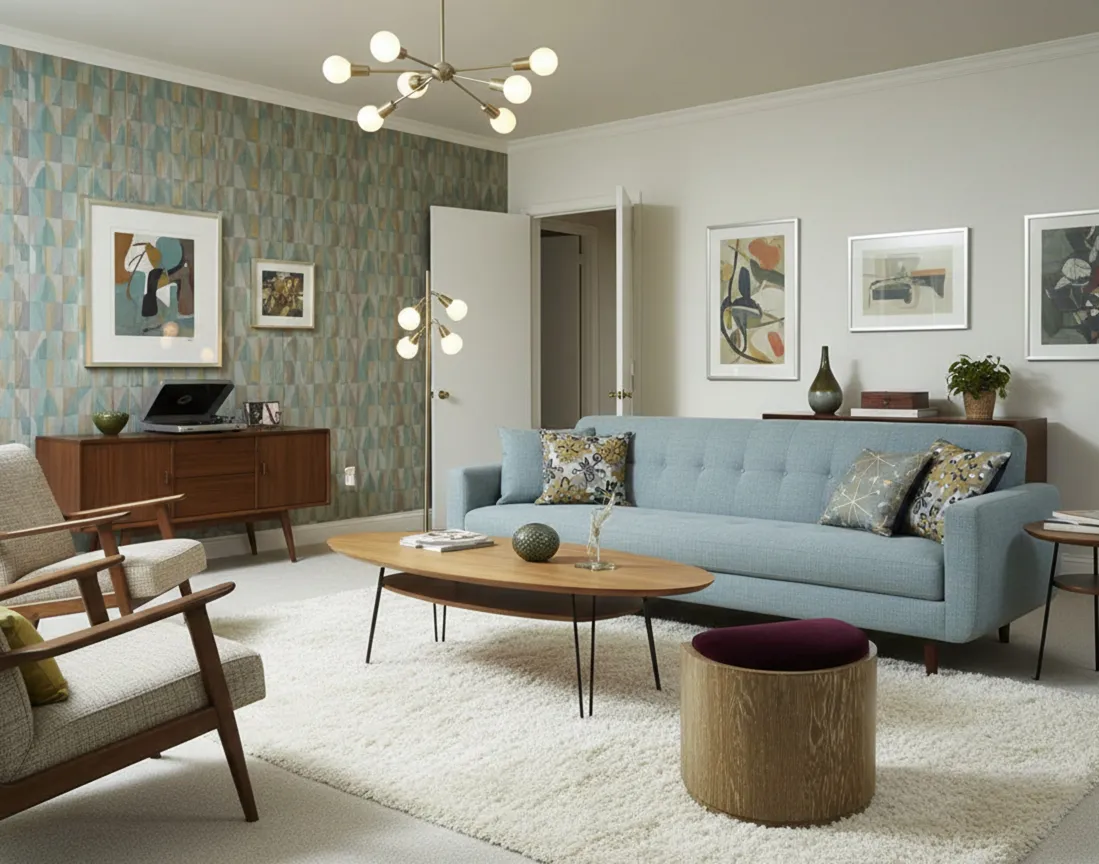 tabouret ancien décoratif dans un salon moderne