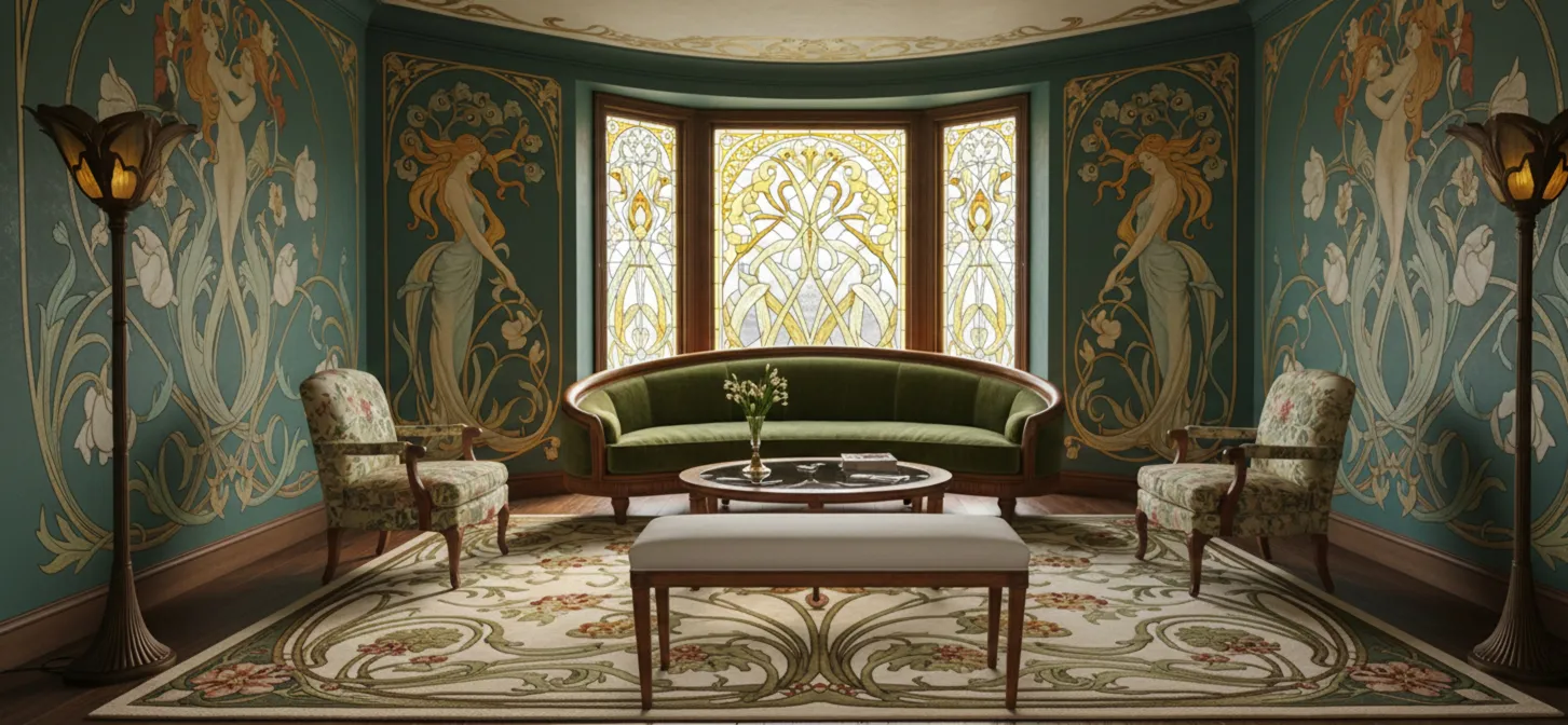 antigua banqueta decorativa con detalles elegantes en un ambiente clásico