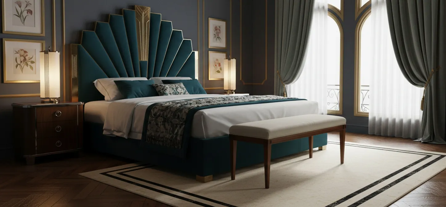 Sgabello antico con design decorativo in una stanza elegante.