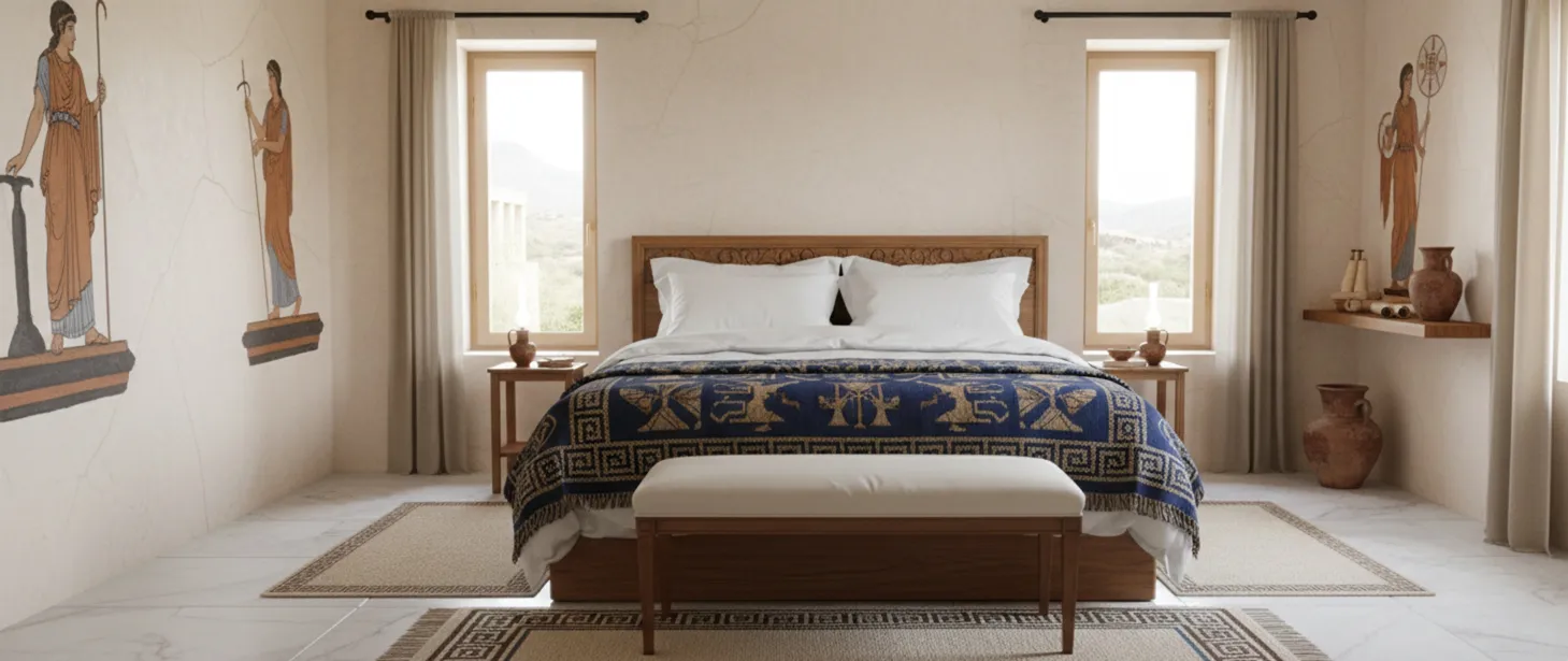 벽에 고대 예술과 방 안에 발받침대