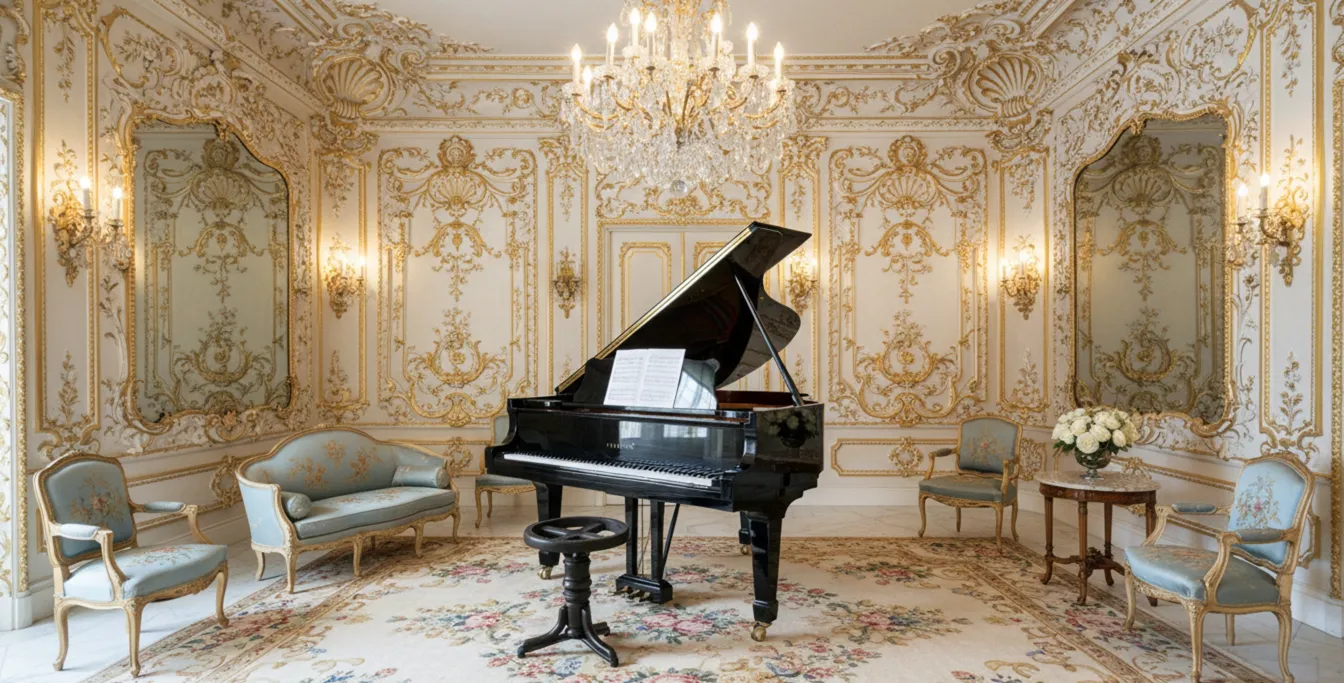 Banqueta antiga thonet em um ambiente clássico e elegante