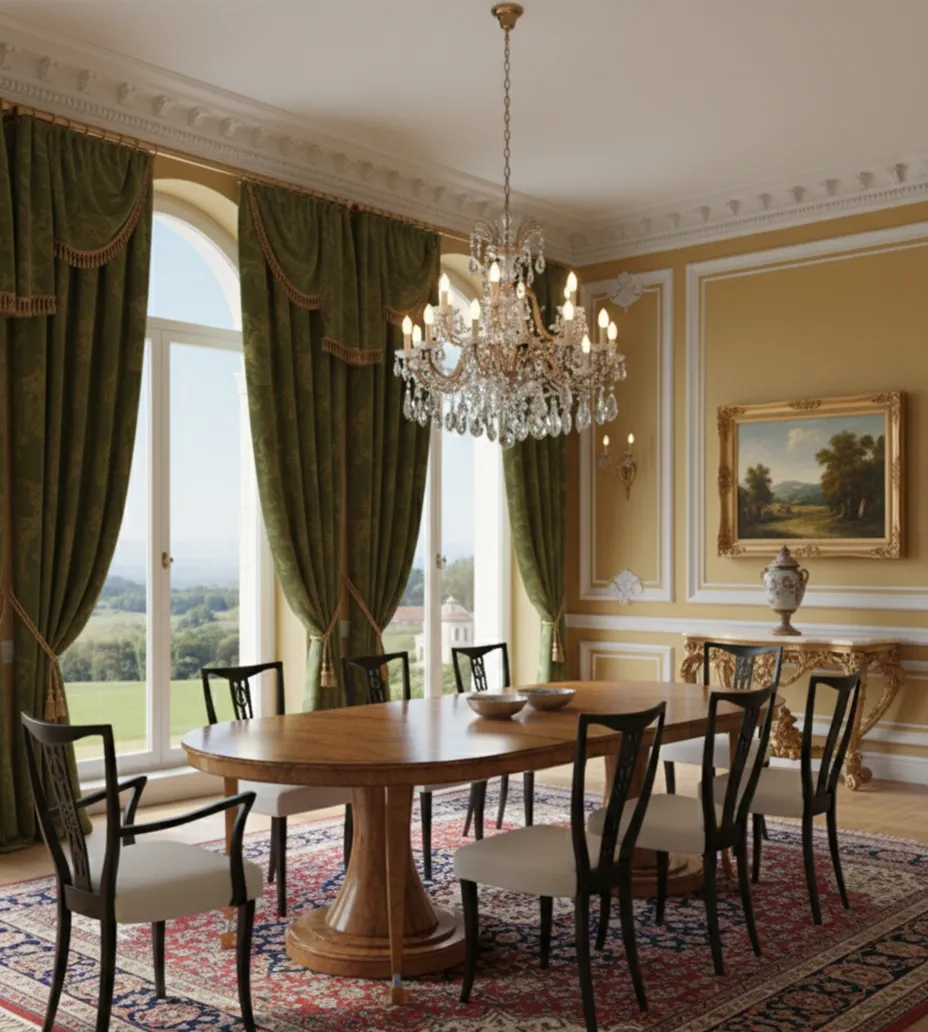 Ambiente elegante con 6 sedie e 2 poltrone antiche, perfette da restaurare.