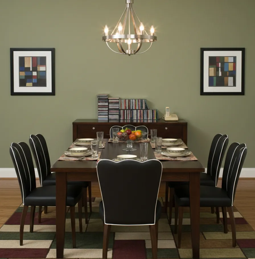 Antique set: 6 chairs and 2 armchairs art deco in an elegant setting