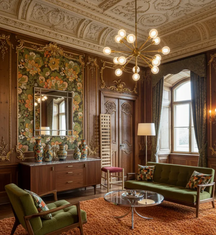 sedia antica con decorazioni in un ambiente elegante