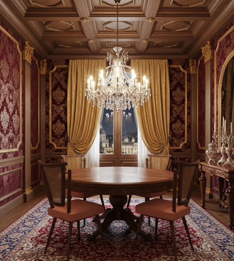 vier antike stühle in einem eleganten ambiente, bereit zur restaurierung