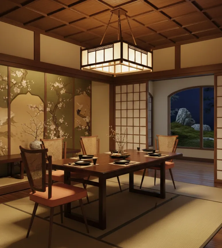 Vista de sala com 4 cadeiras antigas para restaurar, decoração harmoniosa