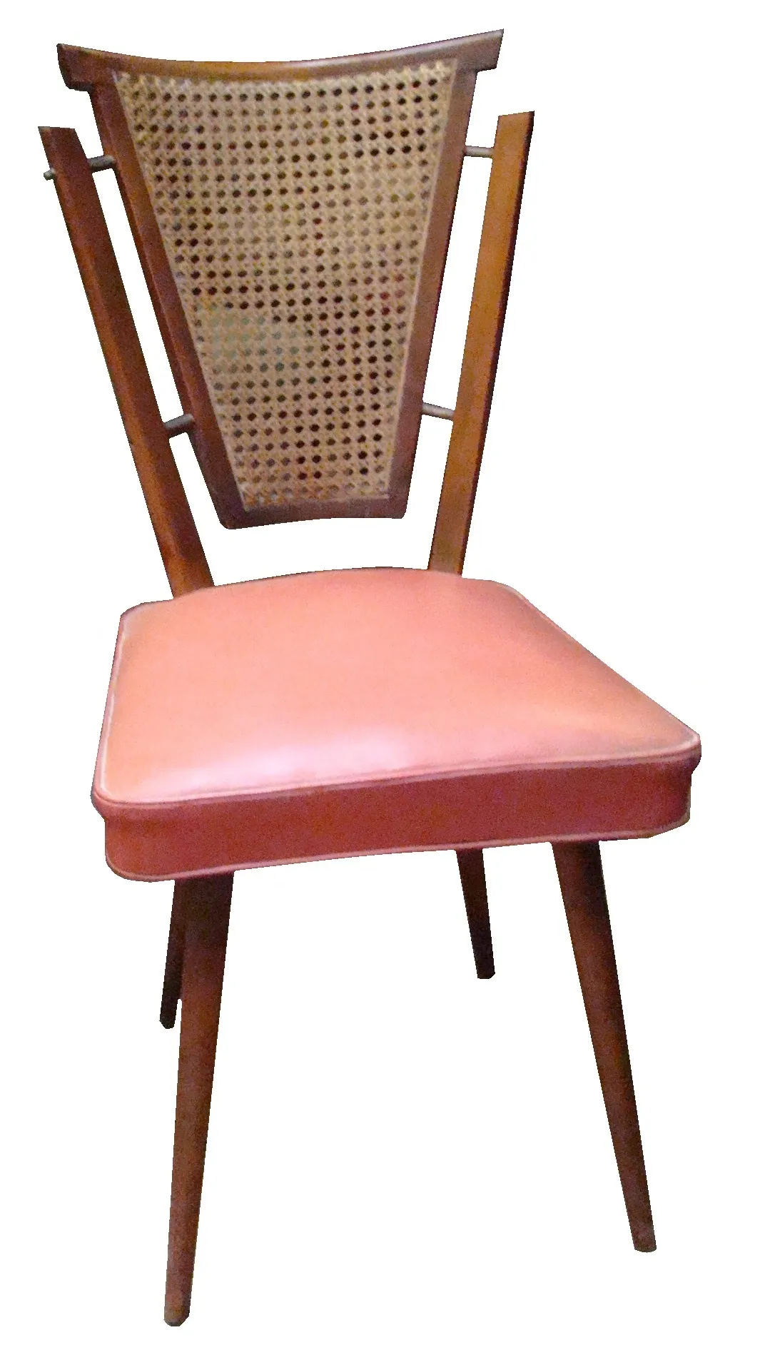 chaises anciennes avec dossier en rotin et assise rembourrée, cadre neutre