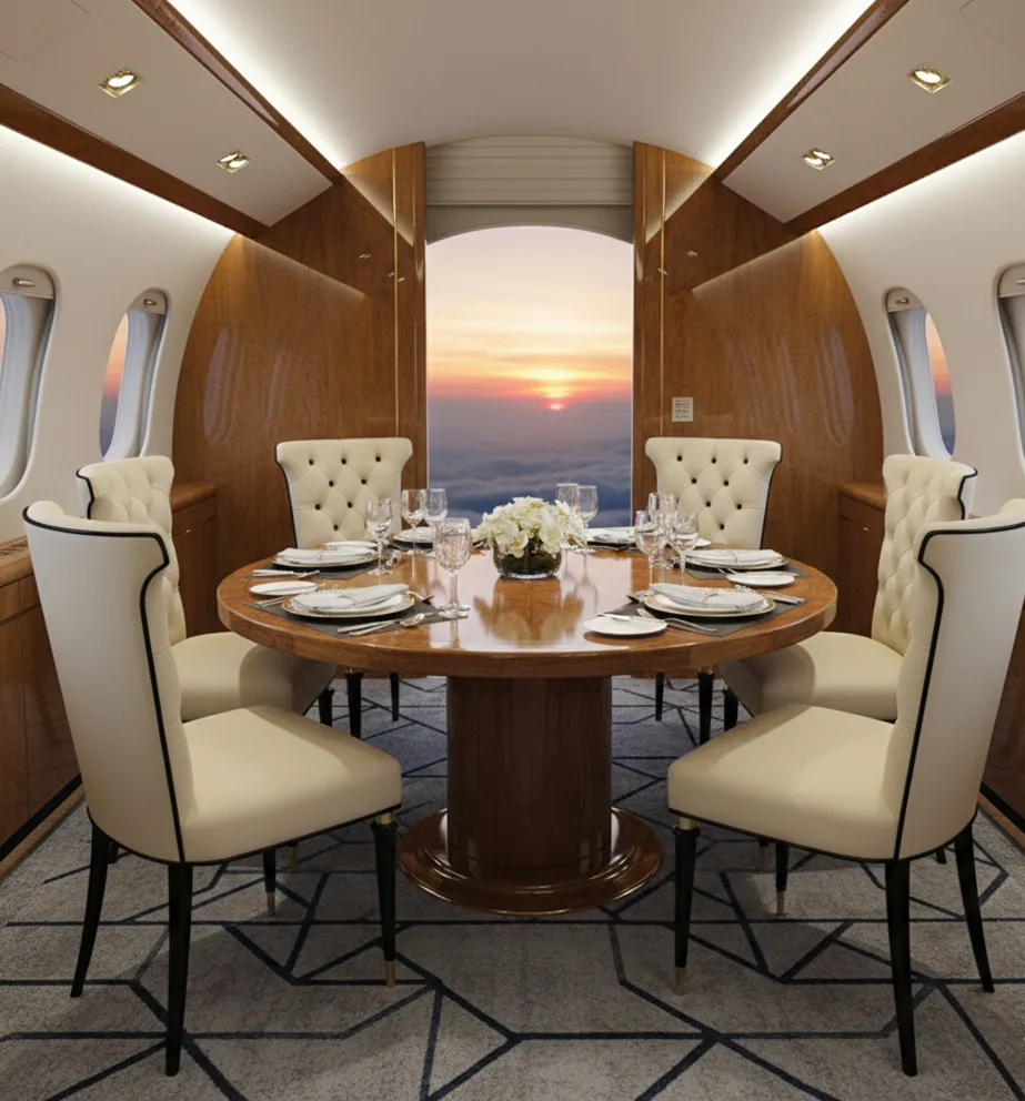 Set di 6 sedie antiche da restaurare in una sala da pranzo elegante.