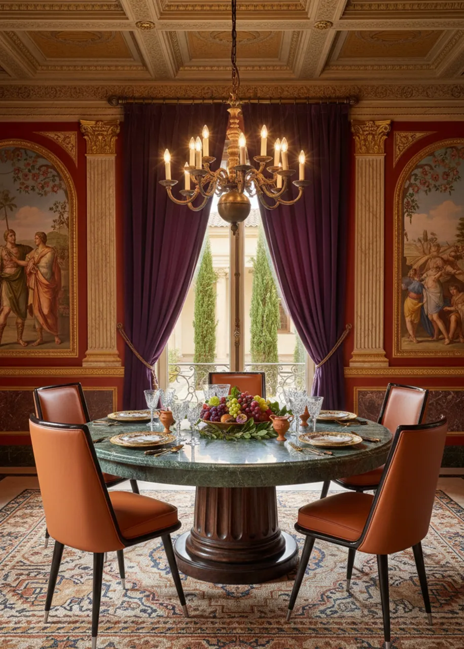 6 chaises anciennes à restaurer dans une salle à manger élégante avec une décoration classique