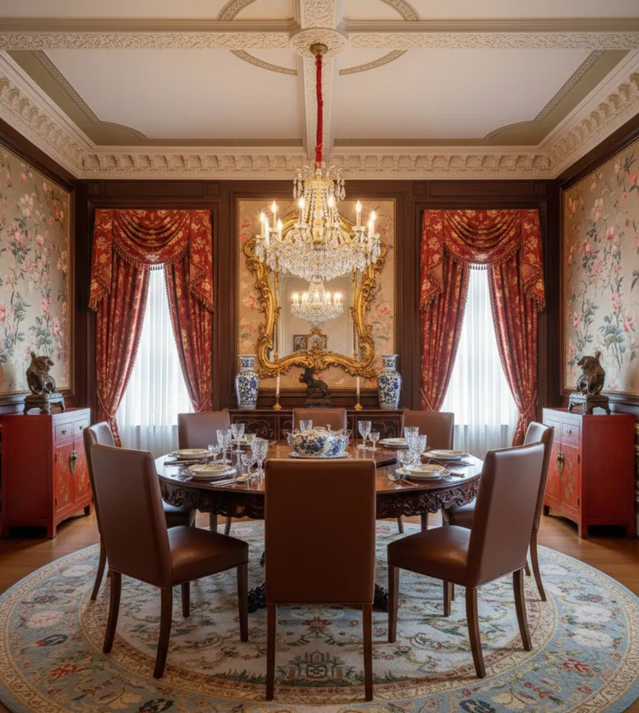 Ensemble de huit chaises anciennes nécessitant une restauration, dans un cadre classique.