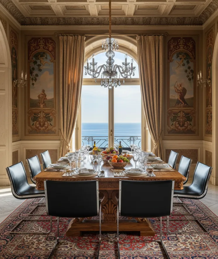 Ensemble de 10 chaises antiques à restaurer, dans un cadre élégant avec décor classique.