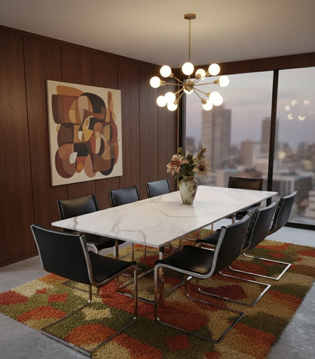 Chaises anciennes prêtes à restaurer dans une salle à manger moderne