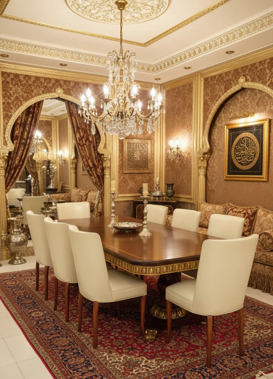 satz antiker esszimmerstühle in einer luxuriösen umgebung mit eleganten dekorationen