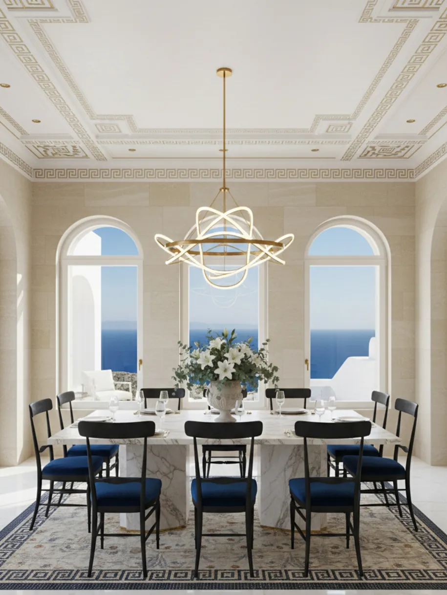 10 sillas antiguas en un elegante comedor