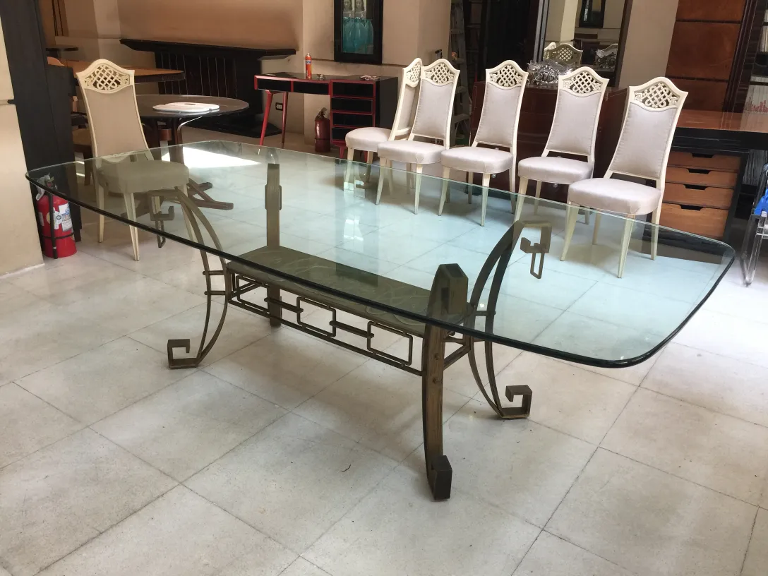 Set of 12 antique chairs to restore, in an elegant setting.