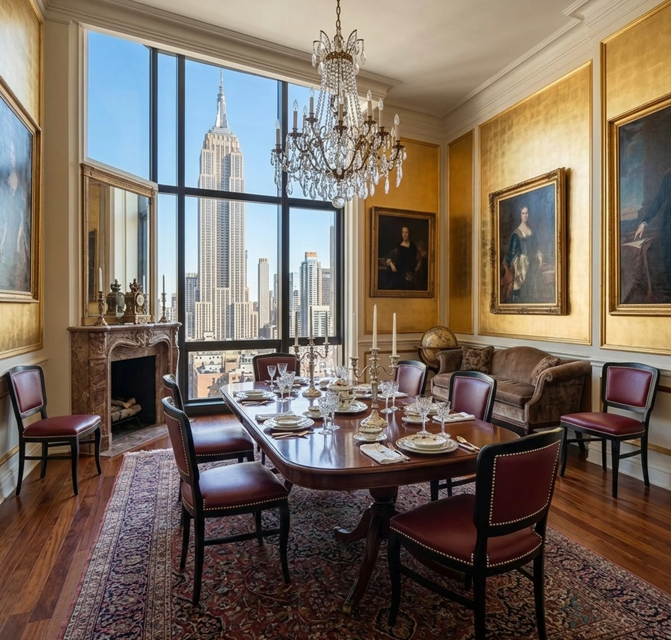 seis sillas antiguas para restaurar en un comedor elegante con vista