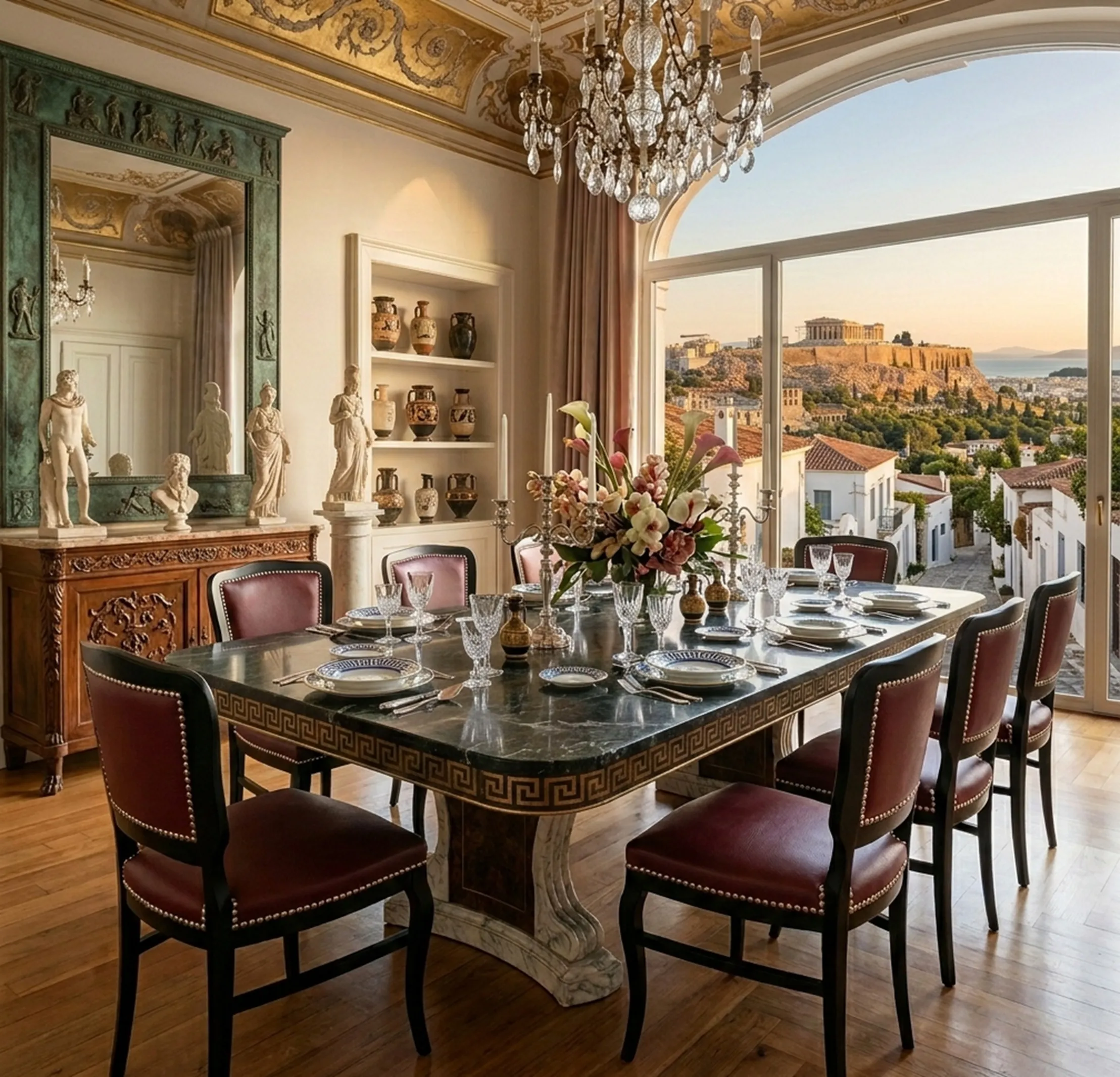 Conjunto de 6 cadeiras antigas prontas para restaurar em uma elegante sala de jantar