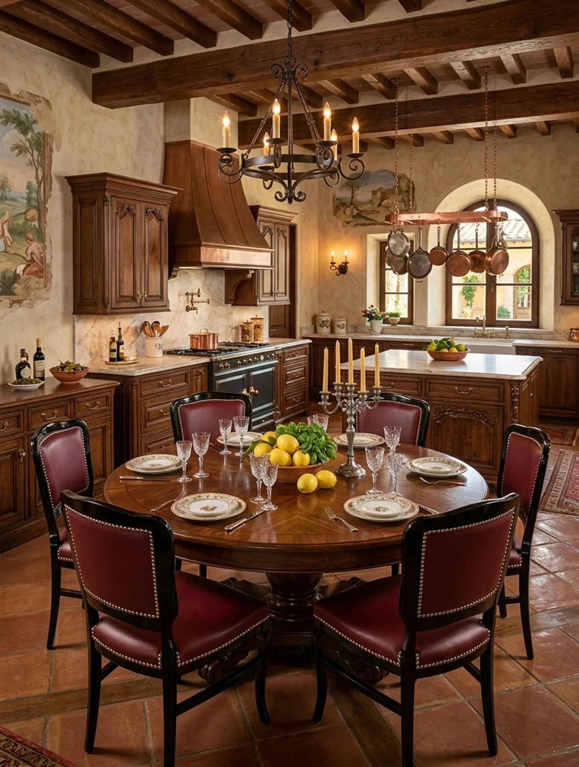 復元できる古い椅子6脚がある快適な環境。