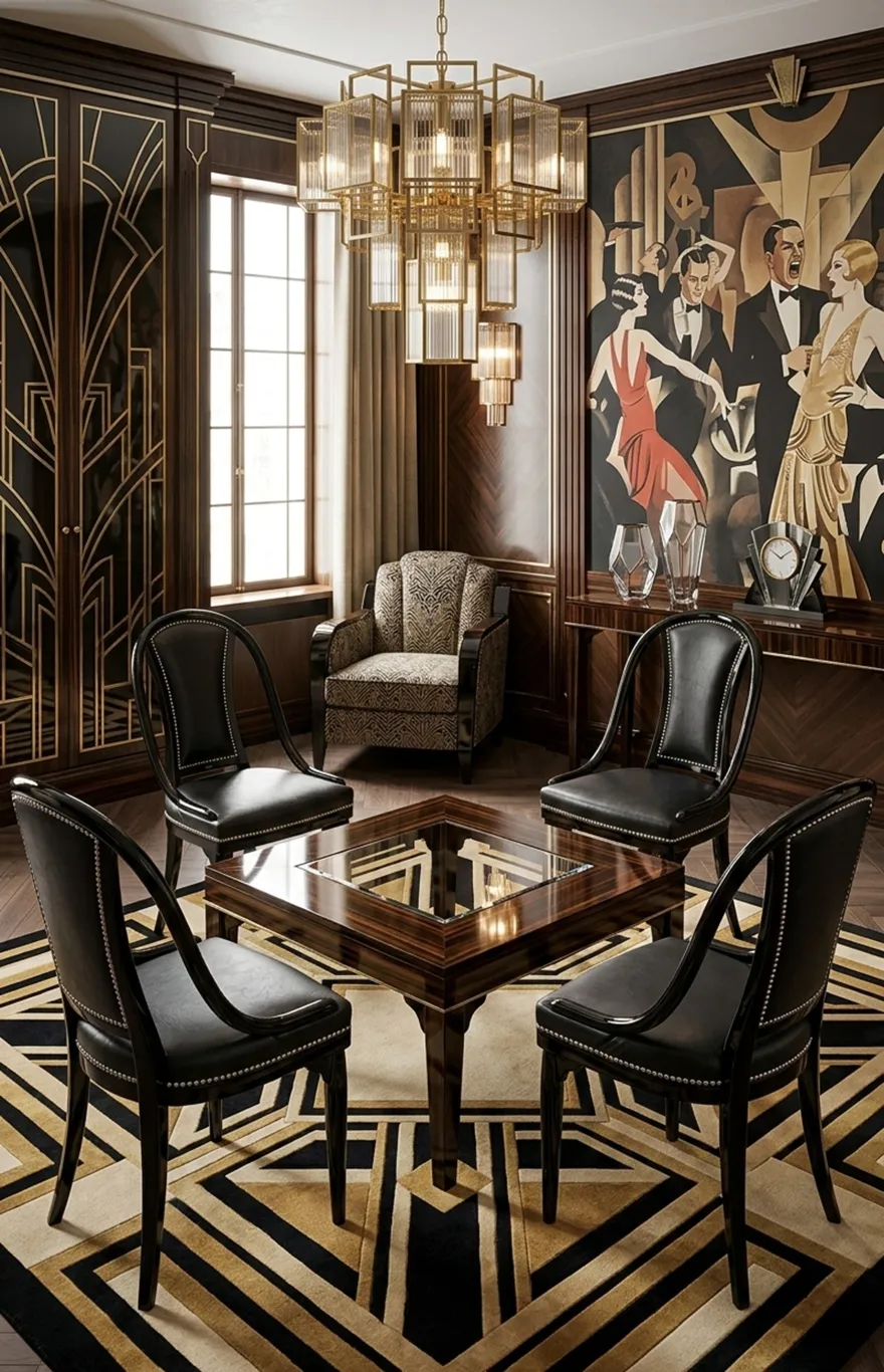 quattro sedie antiche thonet disposte in un ambiente elegante