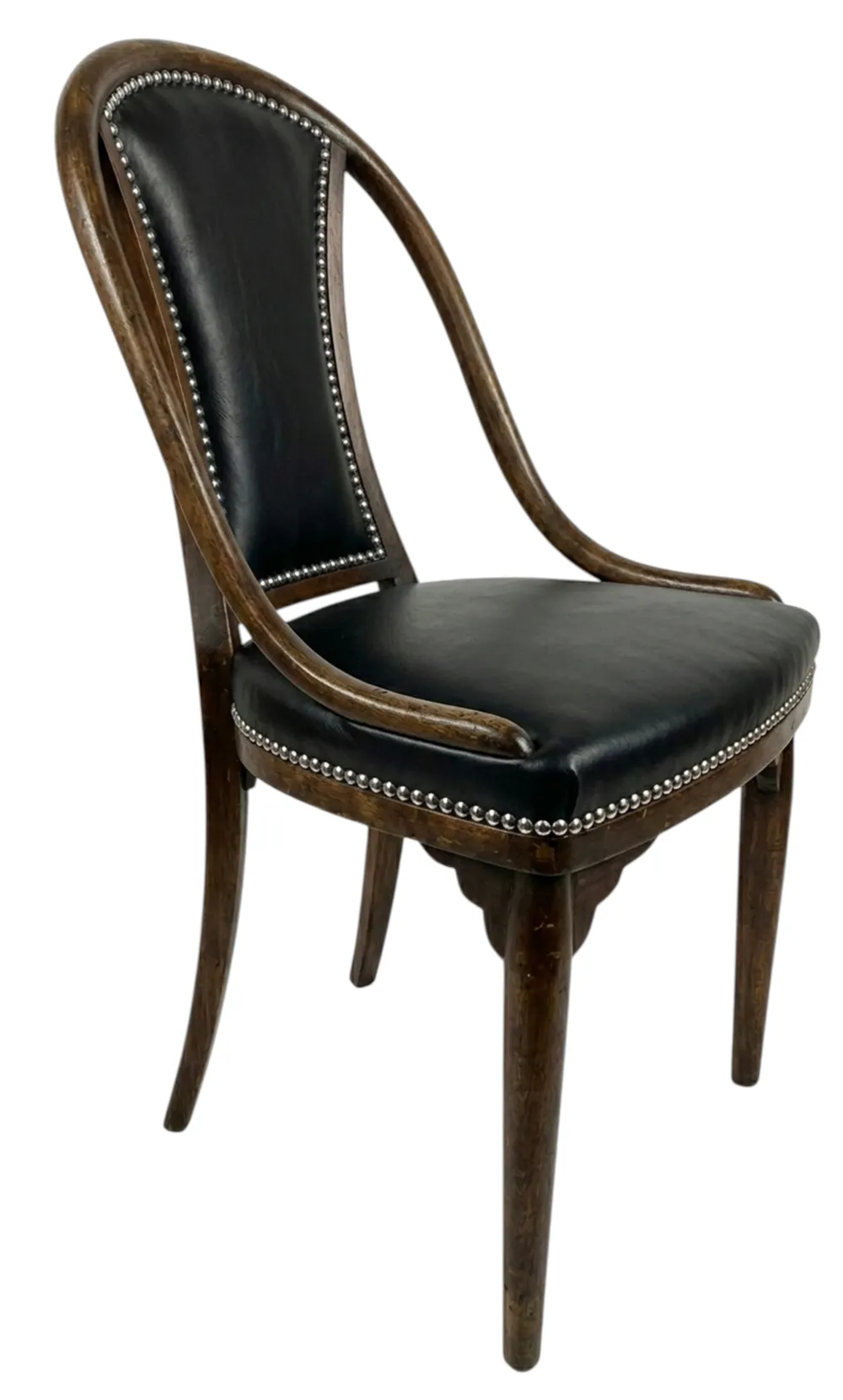 4 antique thonet chairs with black upholstery to restore