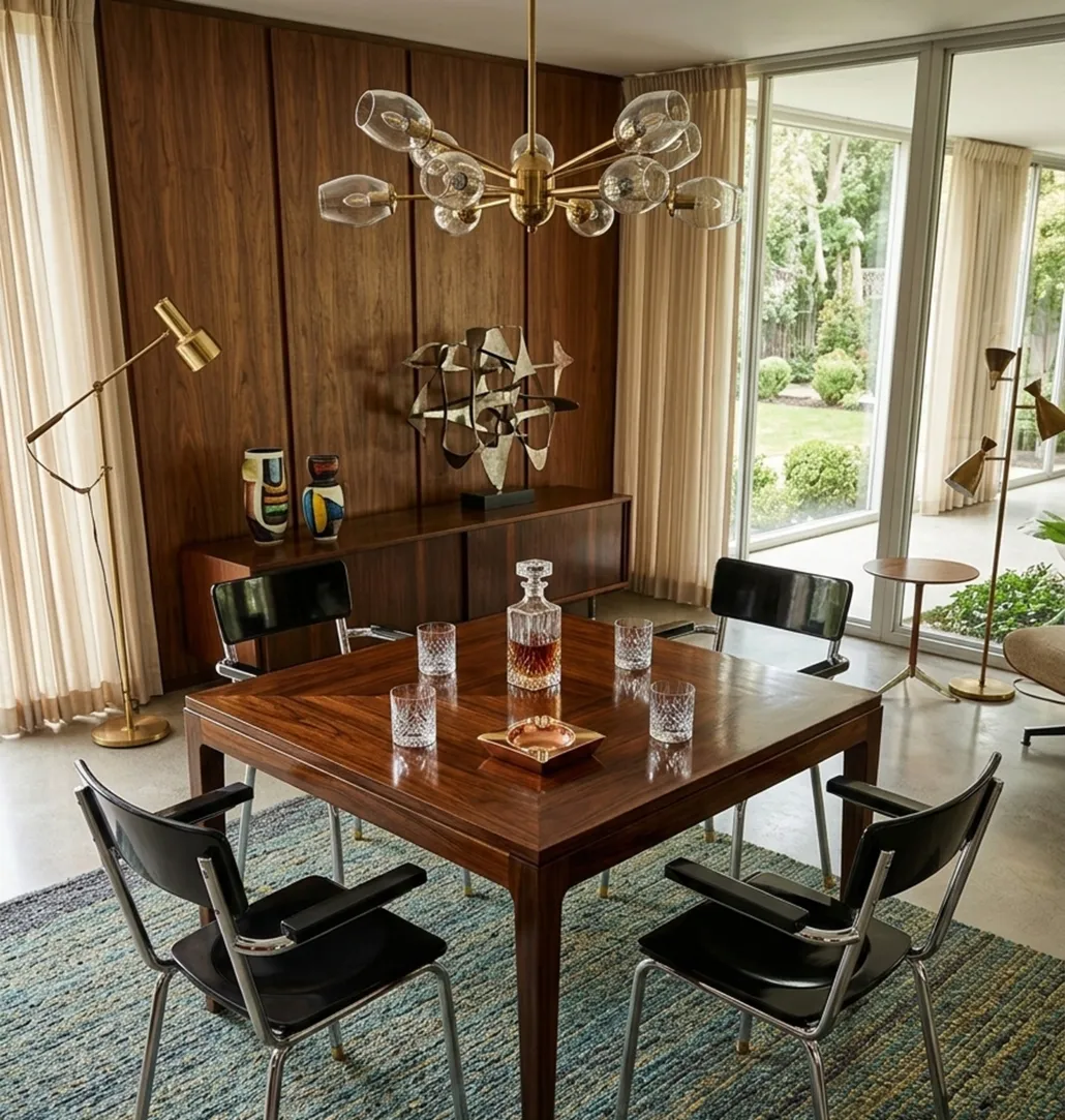 4 cadeiras antigas de estilo bauhaus em sala moderna