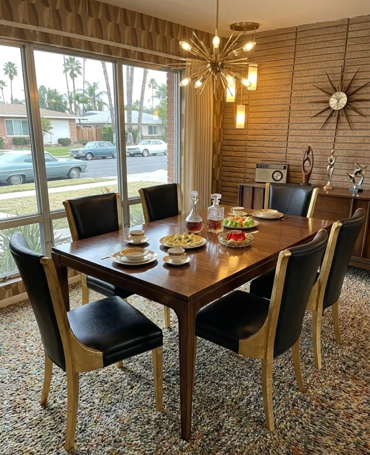 छह पुरानी कुर्सियाँ (पुनर्स्थापित करने के लिए) एक खाने के कमरे में