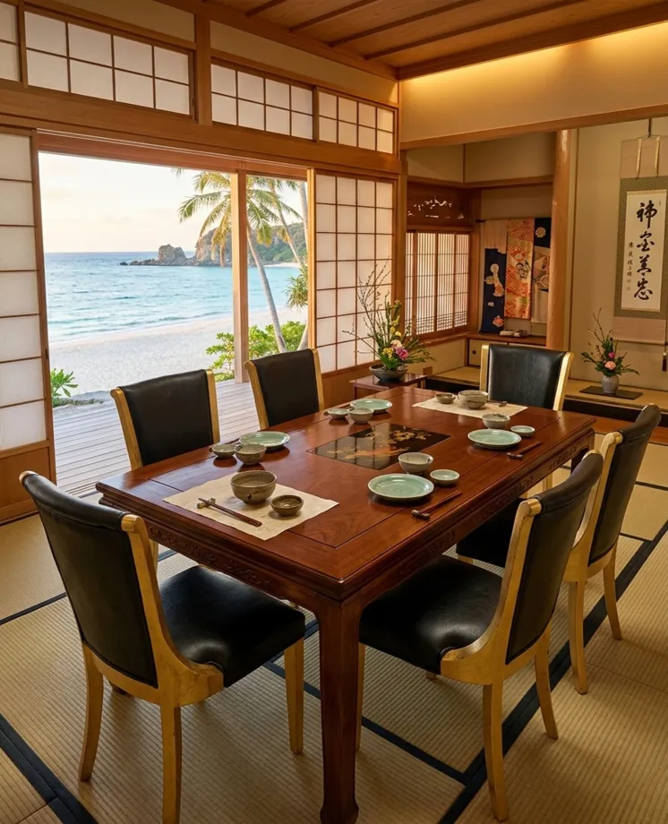 6 sillas antiguas para restaurar en un comedor acogedor junto al mar